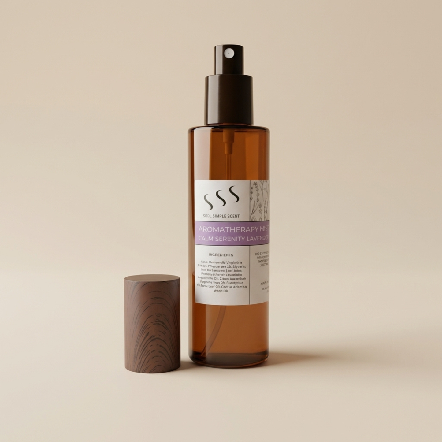 Lavender aromatherapy room and pillow mist bottle for calming everyday scent rituals