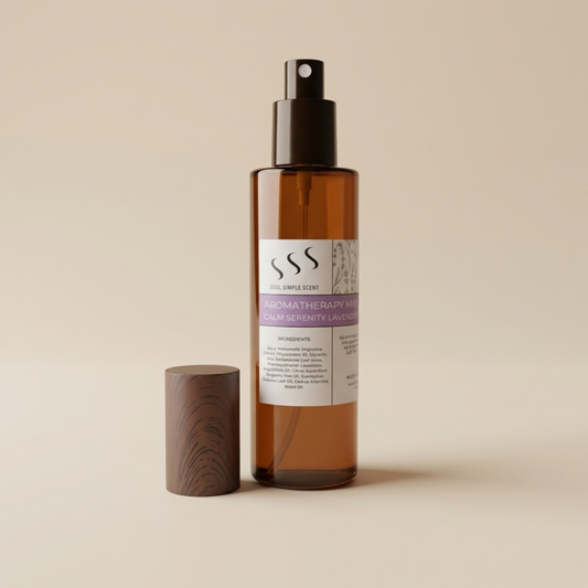 Lavender aromatherapy room and pillow mist bottle for calming everyday scent rituals